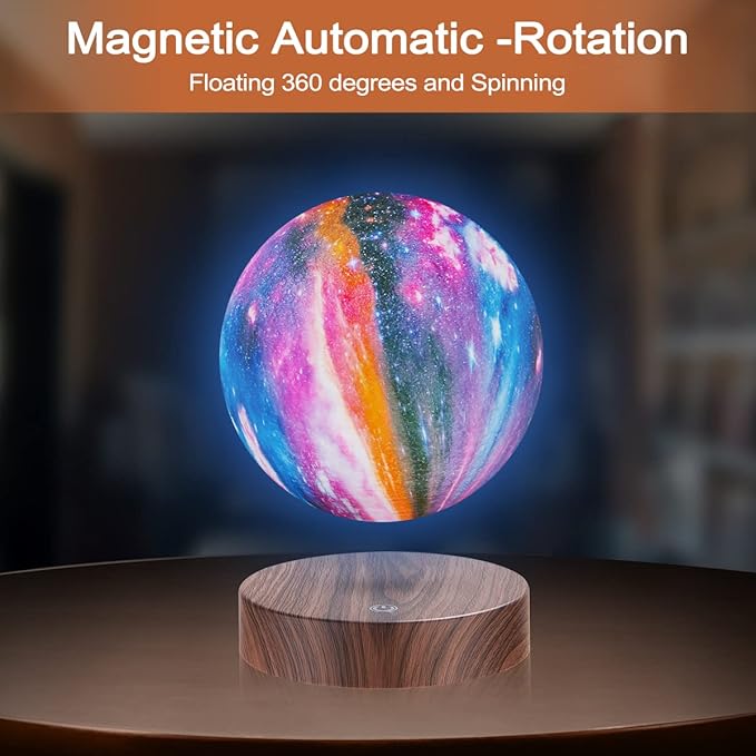 Levitating Galaxy Lamp - Floating Spinning Moon Lamp Rotating Magnetic Levitating 3D Moon Light with Remote Control, Night Lights Office Home Desk Decor, Unique Gift, 16 Colors Galaxy