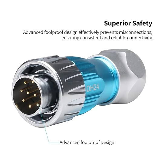 CNLINKO DH-24 10 PIN Industrial Waterproof Connectors, IP68 Circular Connector, Hard Metal Anti-Interference Shell, Quick Plug Aviation Connector, M24 Panel Mount Flange Socket (10-Pin)