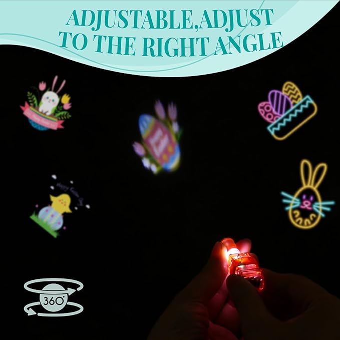 48PCS Easter Party Favors, Led Finger Lights for Kids Bulk, Mini Light Up Finger Flashlights for Easter Egg Hunt, Surprise Egg, Basket Fillers, Classroom Prizes Parties Halloween Christmas