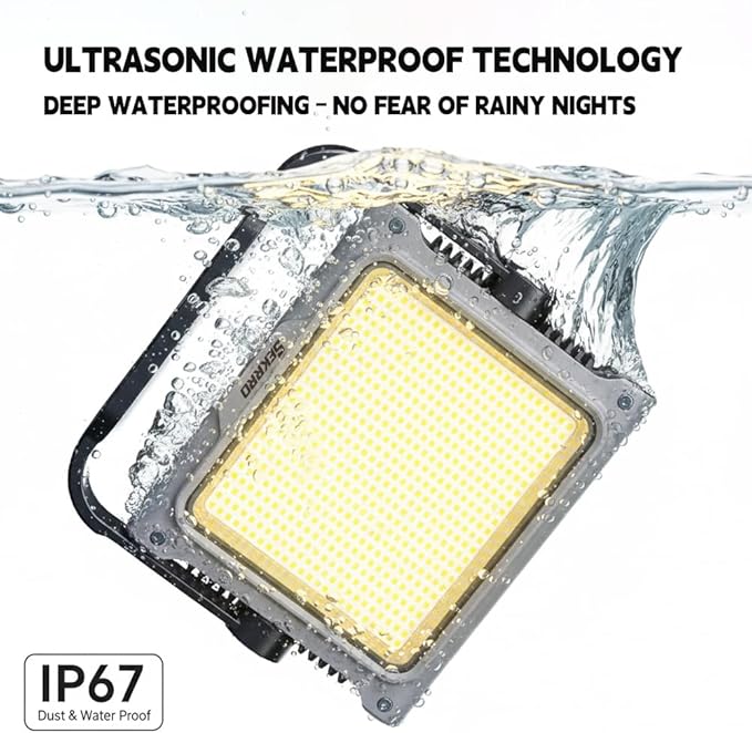 P8 Portable Rechargeable Camping Lantern & Work Light, 3500LM Brightness, 20000mAh Battery with Wide LED Flood Lighting, IP67 Waterproof, Magnetic Base for Outdoor, Camping, Job Site, Emergency