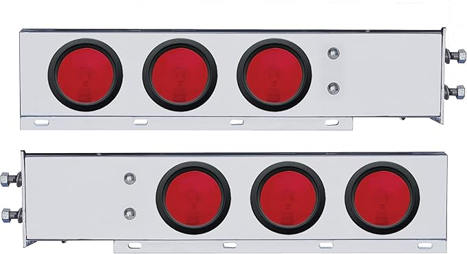 2" Bolt Pattern Stainless Spring Loaded Light Bar w/Six 4" Lights & Grommets