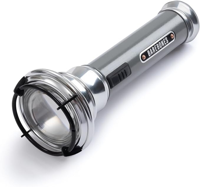 Barebones Vintage Flashlight - Slate Gray, USB Rechargeable LED Flashlight, 15-Hour Run Time, 170 Lumens, Compact and Durable, Water-Resistant Camping Gear and Hiking Accessory