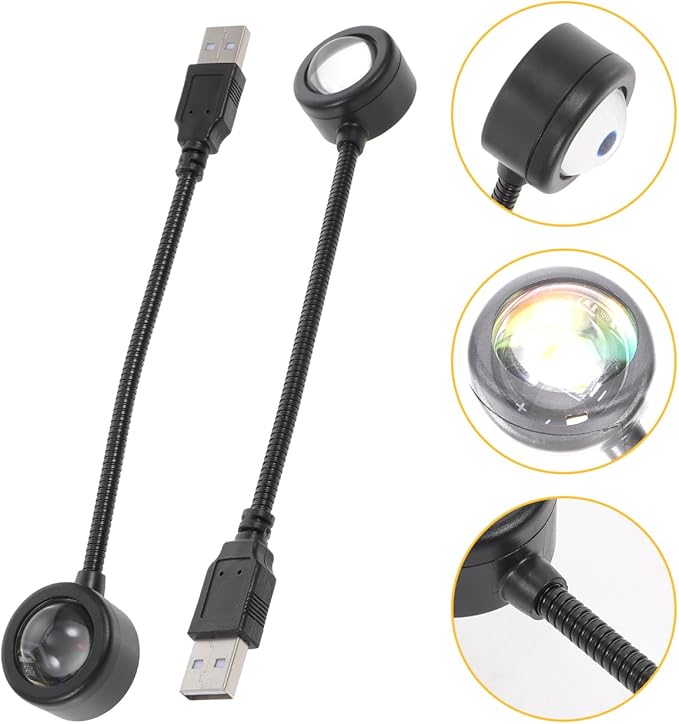 CHILDWEET 2Pcs Led Sunset Projection Lamp USB Night Light for Home Party and Bedroom Sunset Lamp Projector for Romantic Atmosphere and Relaxation