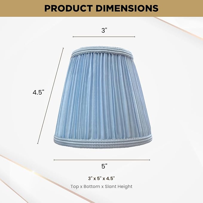 Royal Designs, Inc. CS-1057-5BLU Designer Mushroom Pleat Empire Chandelier Lamp Shade, 3 x 5 x 4.5, Blue