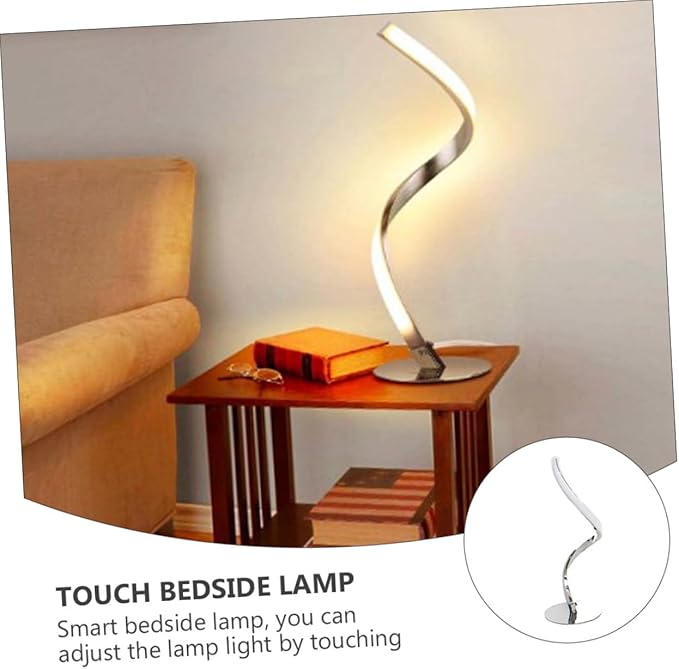POPETPOP 1pc Touch Dimmable Led Desk Lamp Nightstand Light Eye-Caring Warm Glow for Bedside Reading and Makeup Us Plug Modern Design for Bedroom and Nursery