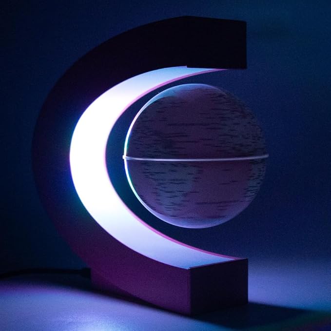 Multi-color Changing Self-rotating Magnetic Levitating Globe, Desktop Decorative Globe, Great Gifts for Ladies, Mothers, Wives, Girlfriends (Pink)