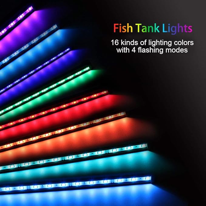MQ 36 in Submersible LED Aquarium Light, 13W Color Changing Fish Tank Light with Remote Control, IP68 Crystal Glass 42 LEDs Lights Bar, for 38-45in Longest Side Tanks