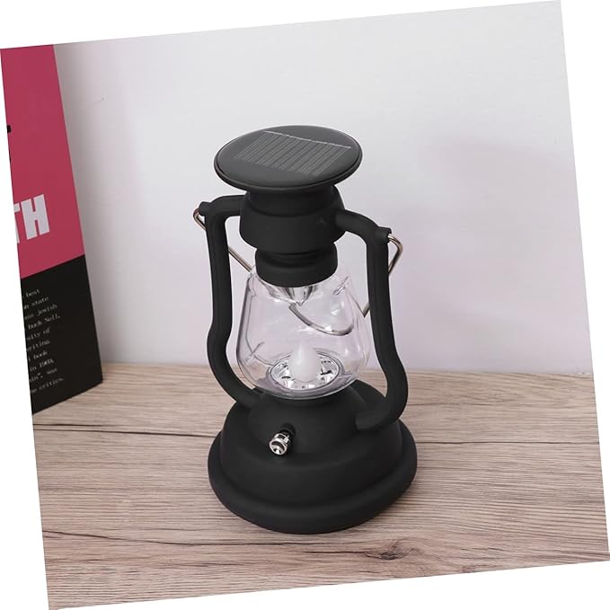 balacoo USB Rechargeable Solar Retro Horse Lantern Hand Crank Portable Camping Light Multi-Function Tent Lantern for Outdoor Use Black