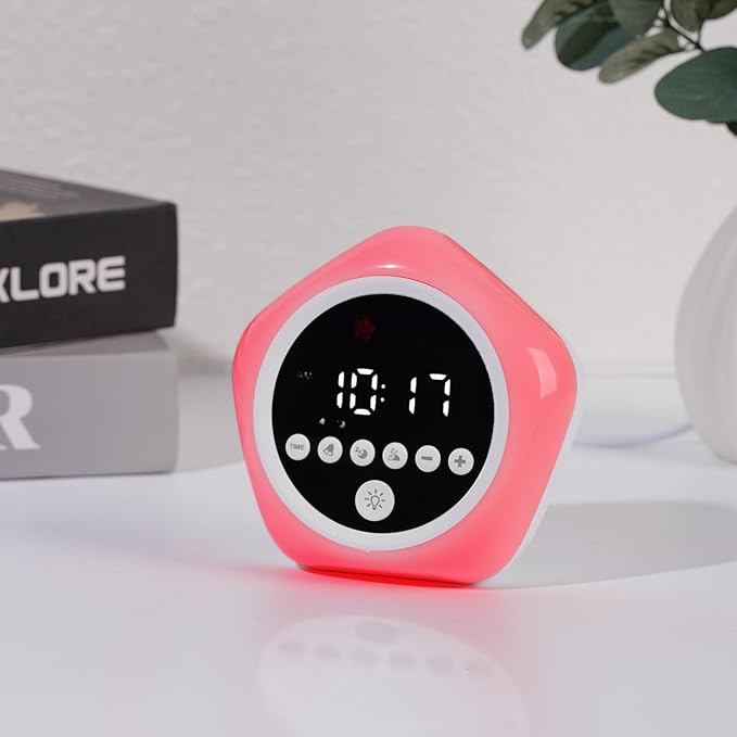 Kids Alarm Clock, Ok to Wake Clock with Green Light Red Light, Toddler Sleep Training Clock for Children
