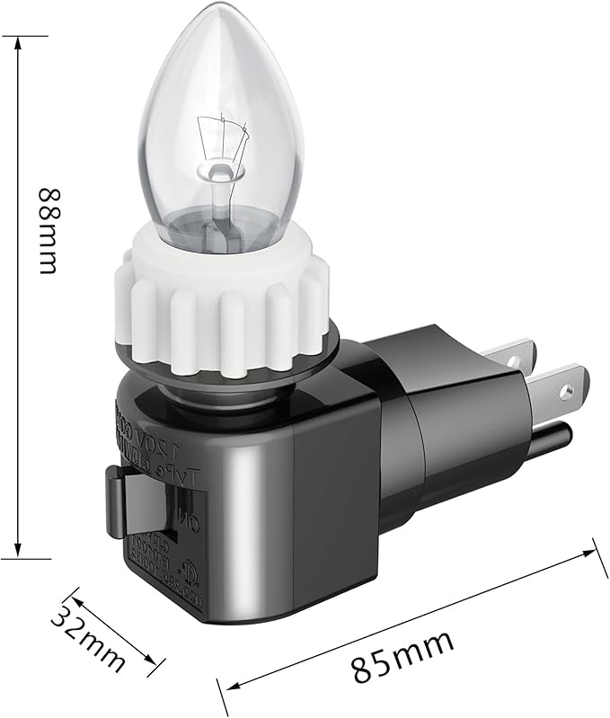 TWDRTDD Night Light Plug in Base, 360° Rotatable Waterpfoof Nightlight with On/Off Switch for Himalayan Salt Wall Lamp,Wall Light (Black)