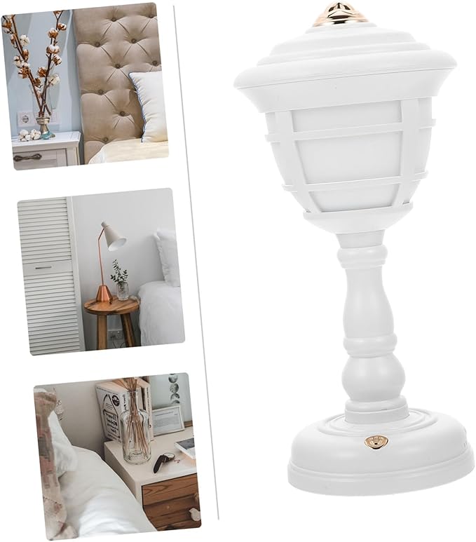 Vintage Style Mini Table Lamp USB Rechargeable Retro Nightstand Lamp Level Dimming for Bedroom Decor and Soft Warm Light