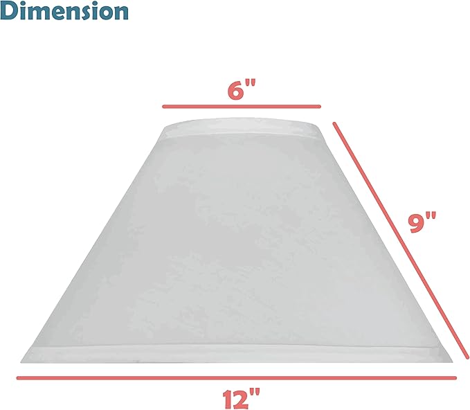 Aspen Creative 58881A Transitional Empire Shape Uno Construction Lamp Shade in Ivory Powder with Blue Trim, 6" Top x 12" Bottom x 9" Slant Height