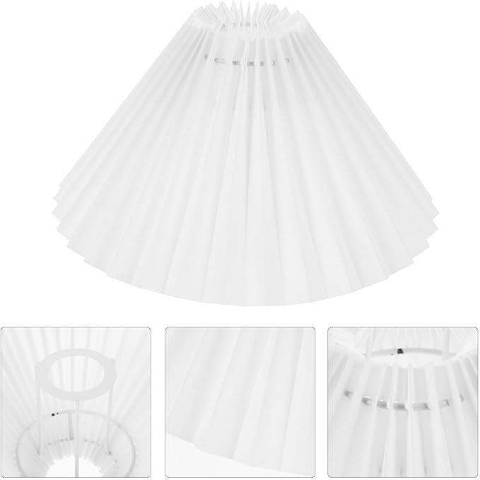 NUOBESTY Pleated Lamp Shade Table Lamp Shade for Bedroom Living Decorative White for Home Office