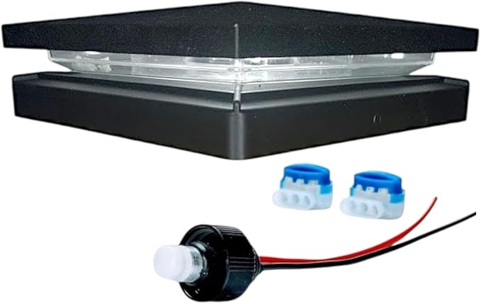 DekLights® DIY Line LED Lighted Post Cap for 6x6 Wood Posts (True 5.5"x5.5"). Our 12volt Low Voltage with Replaceable LED Bulb. for Your 6x6 Fence Posts (Black Cap 3000k Bulb)