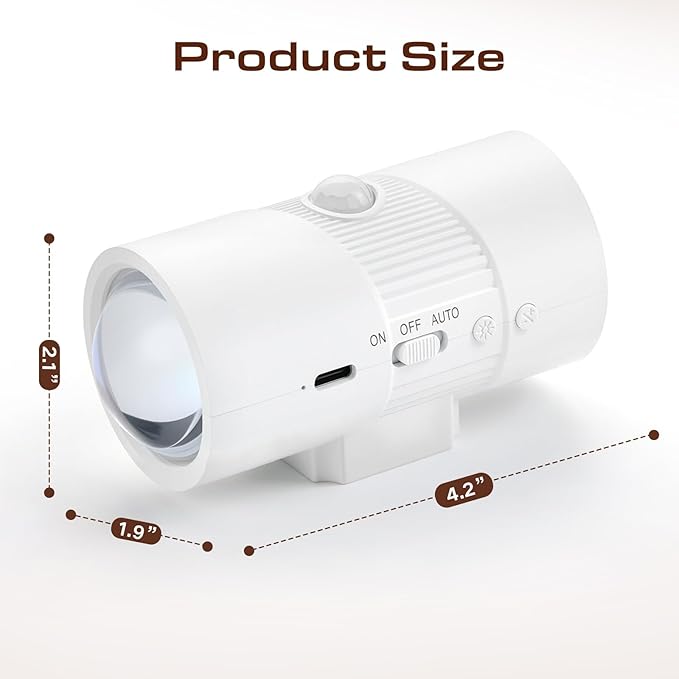 Rechargeable RGB Motion Sensor Night Light, Color Changing LED Night Light with Stick-on Magnet, 4-Level Adjustable Brightness, Nightlights for Bedroom, Bathroom, Hallway, Stairs, Closet, 2-Pack