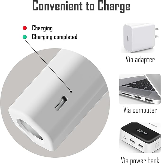 5 Modes Rechargeable LED Lamp with Magnet Swivel Joint, Touch Control, Adjustable Brightness, Color, 360° Angle, Can Become Desk Lamp, Clip Lamp, Wall Lamp, Flashlight, Portable Charger (White)