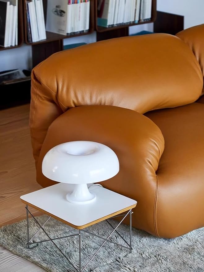 Mushroom Table Lamp W Dimmable with 4 Lighting Modes Retro Mushroom Shade Shaped Desk Lamp Mood NightLight Room Lights Table Lamp for Home Bedroom Liveroom Aesthetic Mid Century Modern (White)