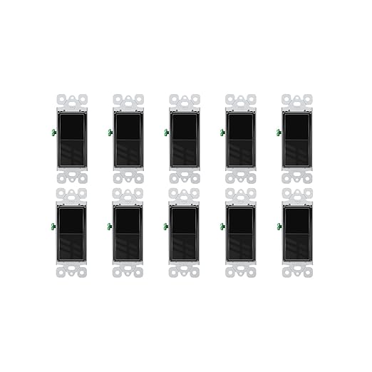 Greencycle Black Single Pole Rocker Light Switch,10PCS Paddle Light Switch 15 Amp,Sp Switches White,120V-277V AC,On/Off Wall Switches, Residential/Commercial Grade,Home & Office,UL/CUL