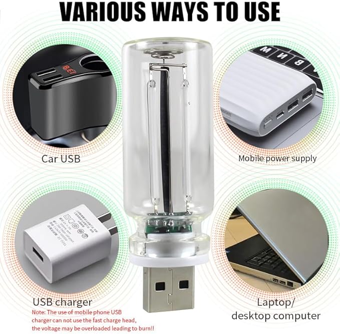 2 PCS Car Lights Interior, Plug-in Retro Car Atmosphere Lamp with Touch Dimmable, Portable Mini Glass Bottle LED Bulb Night Lights for Vehicle Hallway Camping Halloween Decoration (yellow)