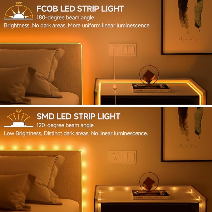 BTF-LIGHTING FCOB COB FOB LED Strip Lights 5V USB Powered 3.28FT 320LEDs Warm White 2700K 8mm Width Dimmable CRI 90+ with 3M Tape Flexible High Density for 3D Printer TV Backlight PC DIY Decor