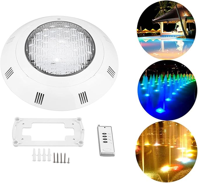 GLOGLOW 30W Swimming Pool Light, Plastic RGB Color Changing LED Lamp, Submersible Light for Swimming Pools and Fountains