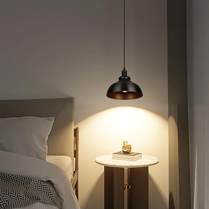 Lightess Black Pendant Lights Dimmable with Plug in Cord and ON/Off Dimmer Switch, Industrial Hanging Kitchen Island Light Fixture, LG9925343