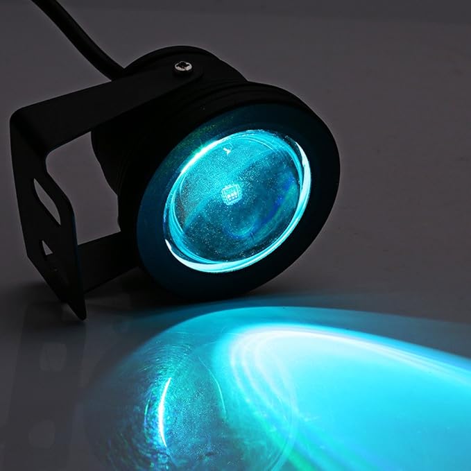 Keenso Color Changing Spotlights, 10W 12V RGB LED Spot Light IP68 Pond Aquarium Lamp for Pond,Fountain,Outdoor Holiday Halloween