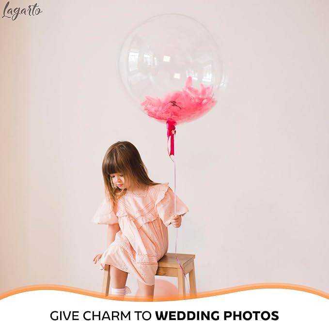Clear Balloons for Stuffing – 12 Pack Large Clear Balloons, 20 Inch Transparent Helium Tpu Glossy Material – Bubble Balloon Design for Wedding Supplies, Birthday Decorations, Party Games & Photo Zones