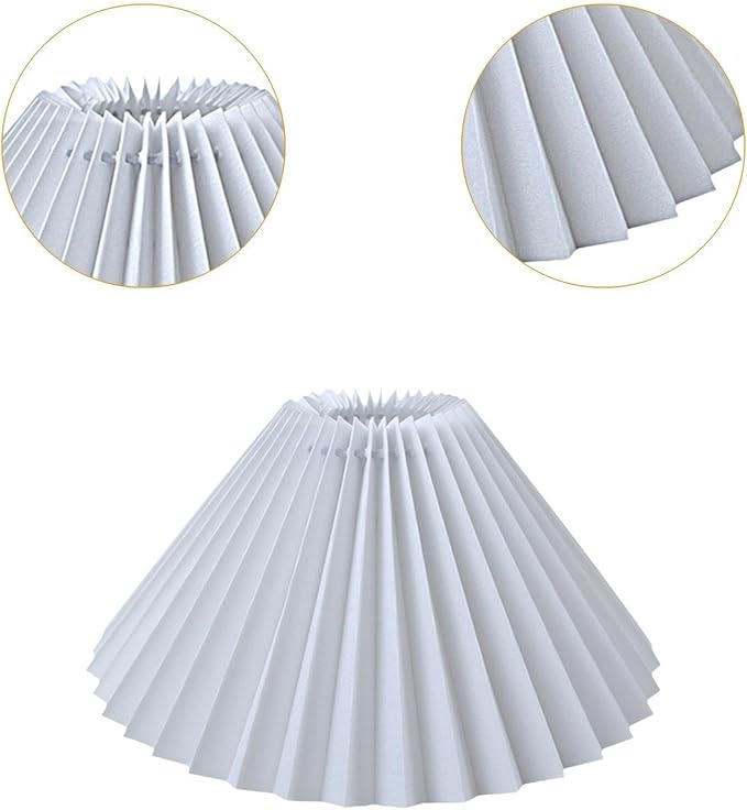 Pleated Table Lamp Shade E27 Base Fashion Light Cover Home Decor Chandelier Shade Replacement for Restaurant, White