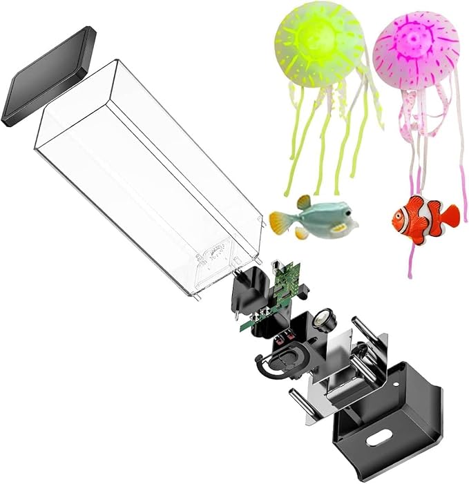 COLORLIFE Electric Jellyfish Tank Table Lamp with Color Changing Light Gift for Kids Men Women Home Deco for Room Mood Light for Relax(Black)