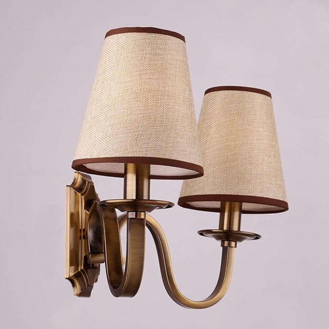 Aiwen Vintage Modern Wall Sconce Wall Lamp Wall Light Solid Brass Fitting Fixture 2 Lights