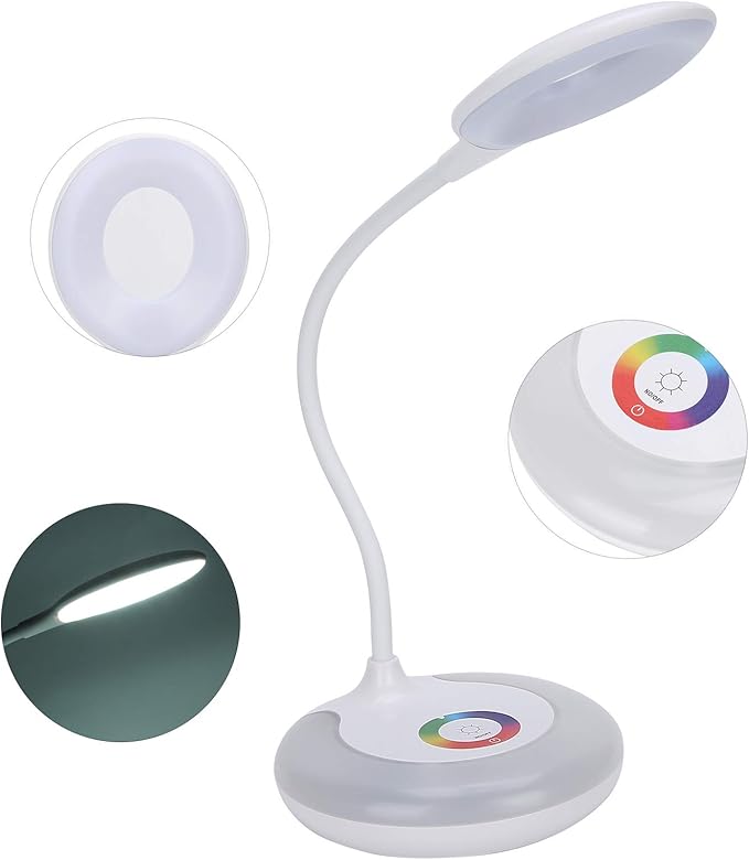 Keenso LED Table Lamp Eye Protection Touch Dimming Desk Light for Bedroom Reading Study Writing Office Supplies (Plug in Version)
