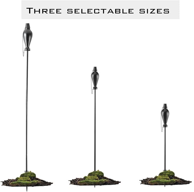 Metal Citronella Torches Outdoor,6 Pack,60 Inch Tall Flame Metal Torches for Yard,Citronella Candles Outdoor,Black Torch Canister Replacement for Backyard Pathway Patio Party