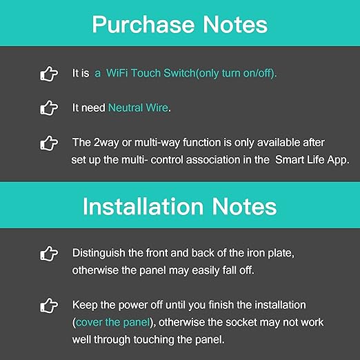 BSEED Smart Light Switch,2 Gang WiFi Touch Switch with Smart Life APP Control and Timing Function,White Single Pole Switches Work with Amazon Alexa,Google Assistant -(3 Way) Multi-Control Association