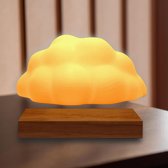 3D Floating Cloud Lamp Magnetic Levitating Cloud Lamp LED Rotation Cloud Lights, Cute Night Light, Touch Control Floating Lamp for Home Decor, Office, Bedroom, Gift Idea