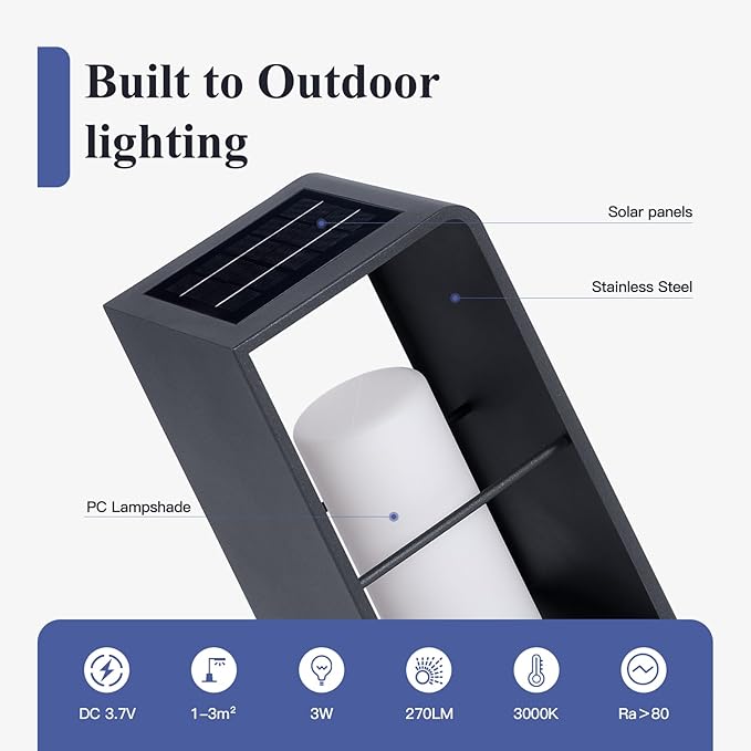 Modern Floor Lamp with Remote (Adjustable Brightness), Dusk to Dawn Outdoor Solar Lanterns Waterproof IP65, Unique Floor Lamps, 3000K Solar Outdoor Lamp for Patio Backyard Garden Deck Decoration