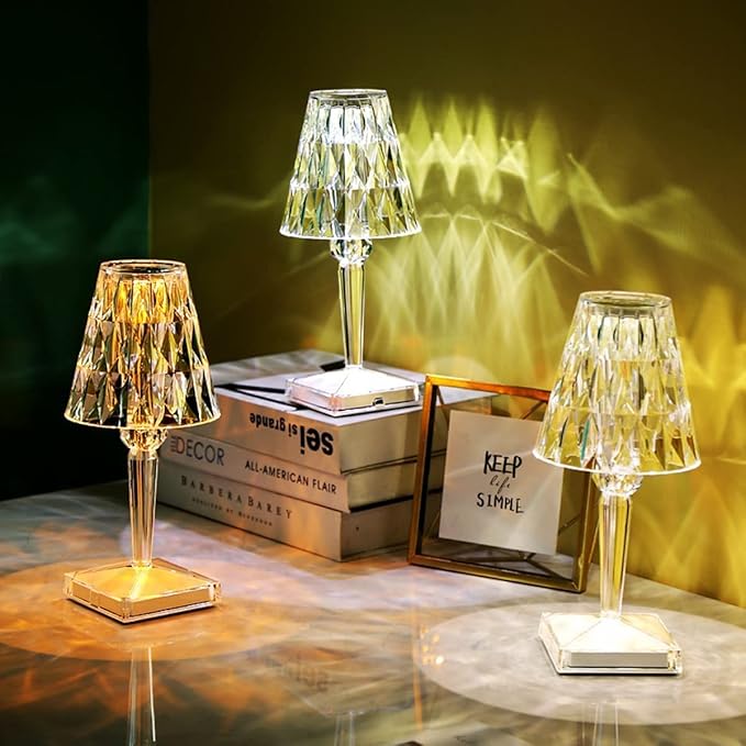 Crystal Lamp, Crystal Table Lamp Rose Crystal Lamp USB Diamond Table Lamp 16 Color Changing Touch Crystal Lamp (I)