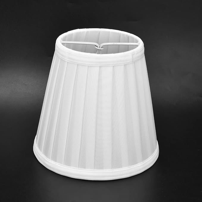 Small Lamp Shades Set of 2, 3.6x5.6x5.1 Inches Pleated Fabric Sconce Lampshades Modern Clip On Chandelier Shades Cover for E14 Bulb, Table Lamps, Floor Lamps (White)
