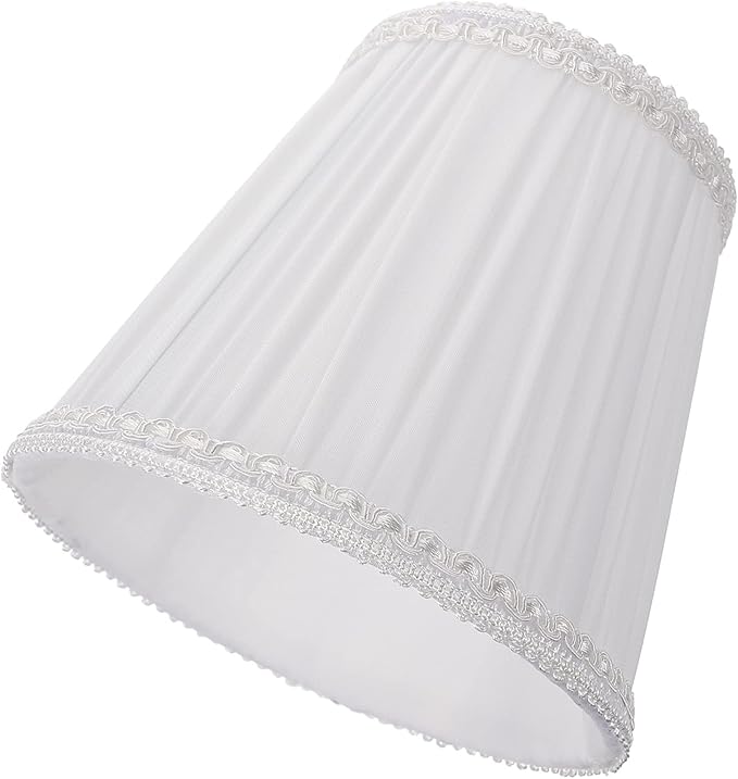 Mushroom Decor Cloth Lampshade, Pleated Lamp Cover Vintage Chandelier Shade Decor Accessory (White) Shades