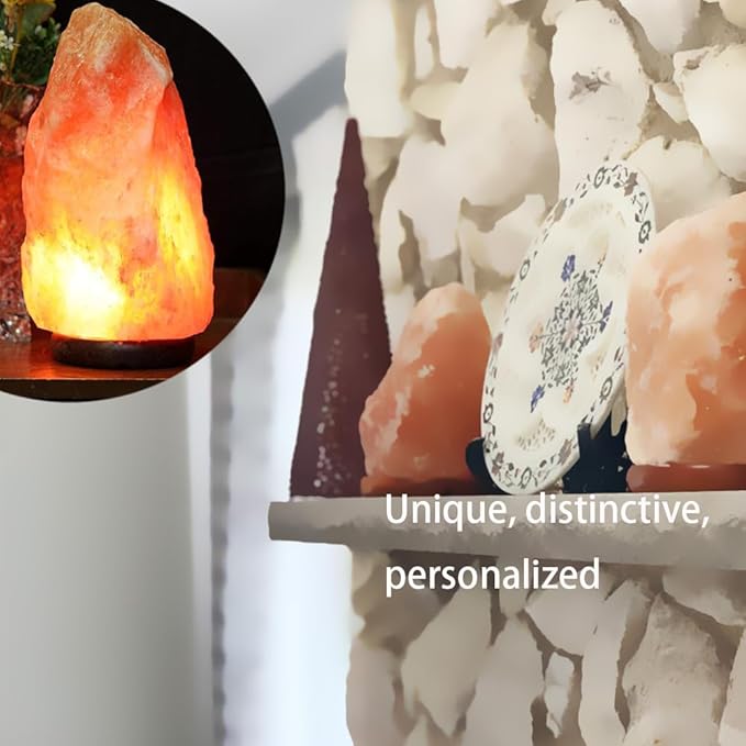 Himalayan Salt Lamp Cord White, 6ft with Dimmer Switch, Replacement Cord with 3.34 Inch Base, 6 15W E12 Bulbs