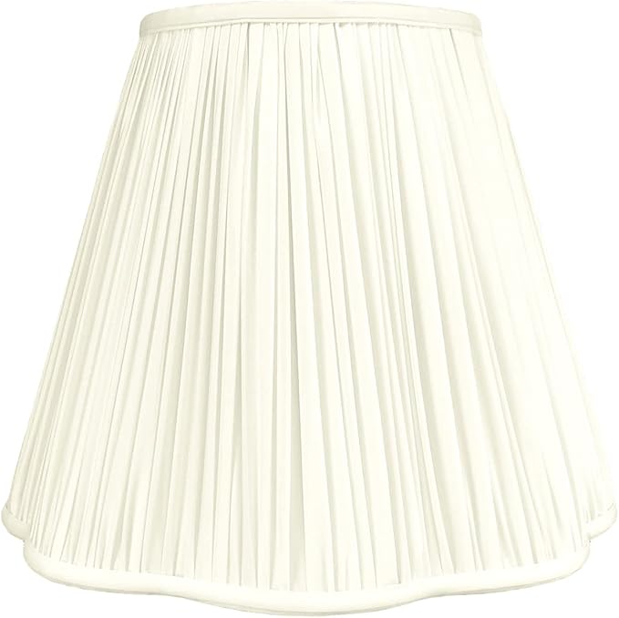 Royal Designs, Inc. BSO-754-16EG Bottom Scallop Gather Pleat Basic Lamp Shade, 8 x 16 x 13, Eggshell