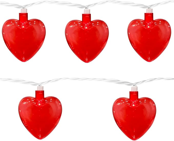 Valentine Day Lights Plug in, Red Heart Shaped String Lights 8.5FT, LED Valentine Heart Lights for Indoor Outdoor Decor, UL Listed, IP44 Waterproof