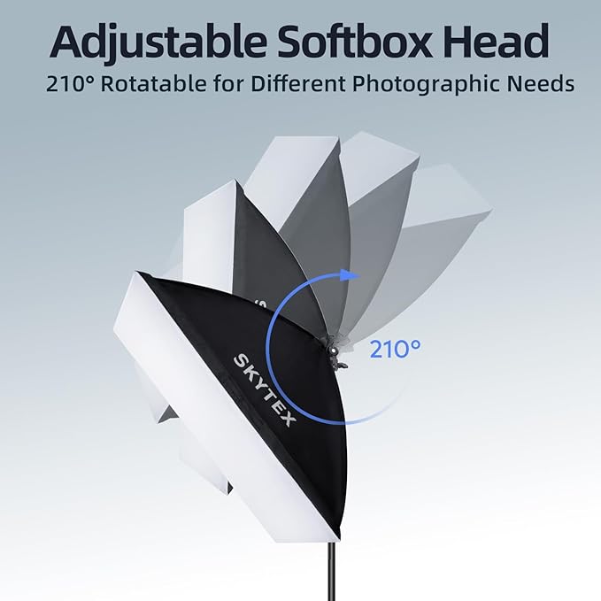 Skytex Softbox Lighting Kit 2Pack, 20x28in Soft Box | 135W 5500K E27 CFLBulb Continuous Photography Lighting, Photo Studio Lights Equipment for Camera Shooting, Video Recording