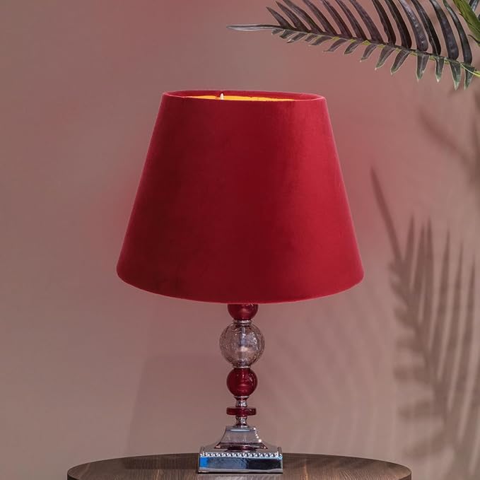 DOITOOL E27 Lamp Shade for Table Lamp, Red Lamp Shade, Barrel Cloth, Small s for Floor Light Ceiling Light Covers, Replacement for Bedroom Living Room Decor