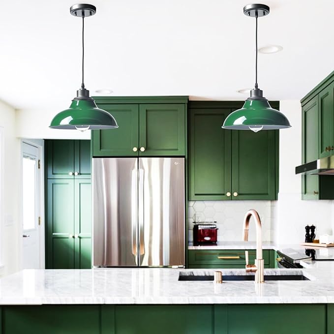 Green Pendant Lights Kitchen Pendant Light Fixture Modern Hanging Pendant Light for Kitchen Island Breadfast Nook Bar Dinning Room