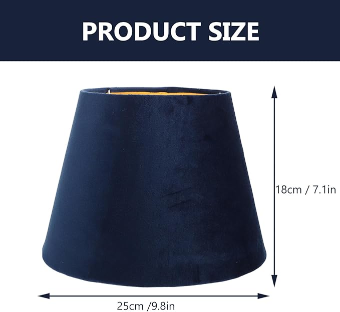 DOITOOL Lamp Shade for Table Lamp,Barrel Fabric Lampshade Drum Lampshades Cloth Lamp Shade Replacement,Lamp Covers Shade Accessories-Blue