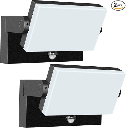 40W LED Wall Pack Lights Outdoor Motion Sensor,360 °Rotation 5000K 6000K 4000K Selectable Exterior Flood Lighting Fixture Sconce for Porch Garage Patio