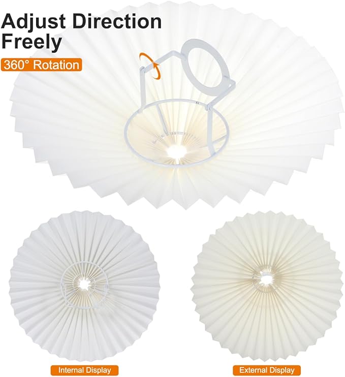 6.3 Inch Umbrella Pleated Linen Lampshade Fabric Cover for Small Bedroom Lamps Pendant and Table Lamp Accessories