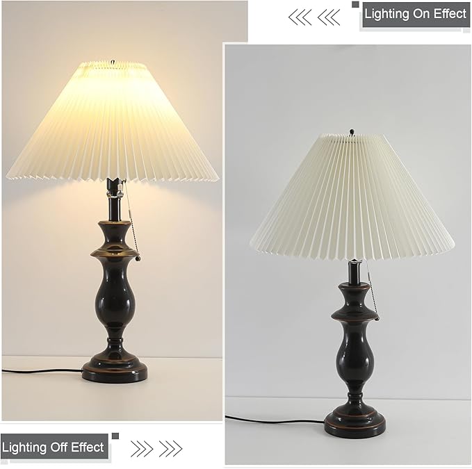 Pleated Lamp Shade for Arc/Arched Table Lamp/Floor Lamps Replacement Shade 5.9"Top X 16.5"Bottom X 11"High-Cream