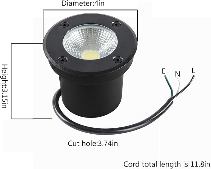 In Ground Lights Outdoor Lighting,IP65 Waterproof Well Light 120V 110V,7W 700lm,3CCT Selectable LED Landscape Lighting Wired for Garden Yard,Pathway,Driveway,Deck,Pack of 8